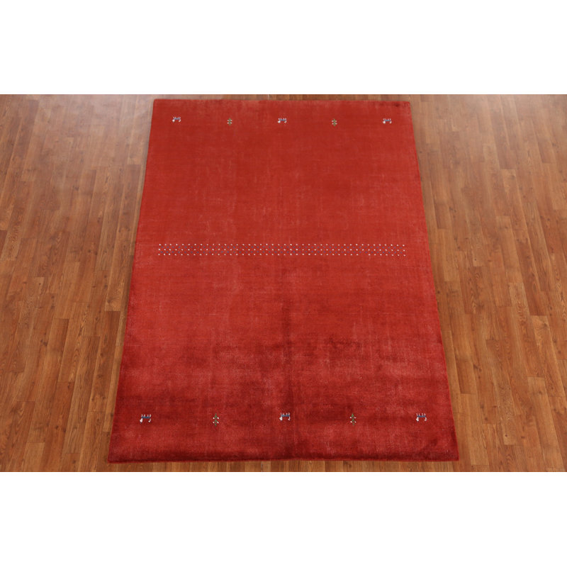 Tapis indien en laine de style Gabbeh petits animaux 5 x 8 po