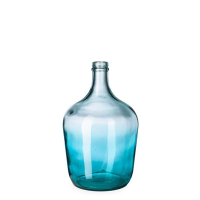 Vase de table en verre transparent/bleu Savard
