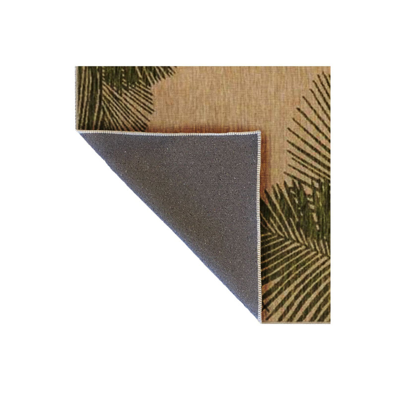 Tapis décoratif vert lavable à la machine Green Leaf, Tapis de couloir 3 pi 3 po x 6 pi 7 po