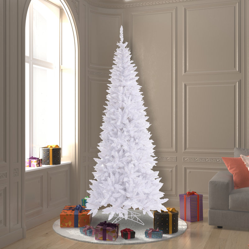 Sapin de Noël artificiel blanc, H 7,5 pi x l 40 po