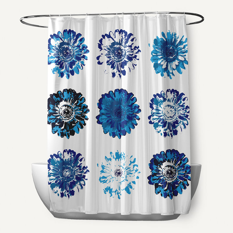 Caillo Floral Shower Curtain, Blue