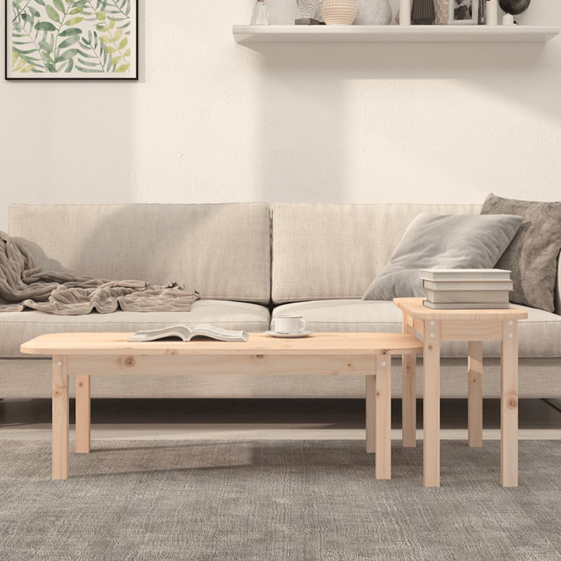 Wrenshall Solid Wood Four Leg Coffee Table, Beige