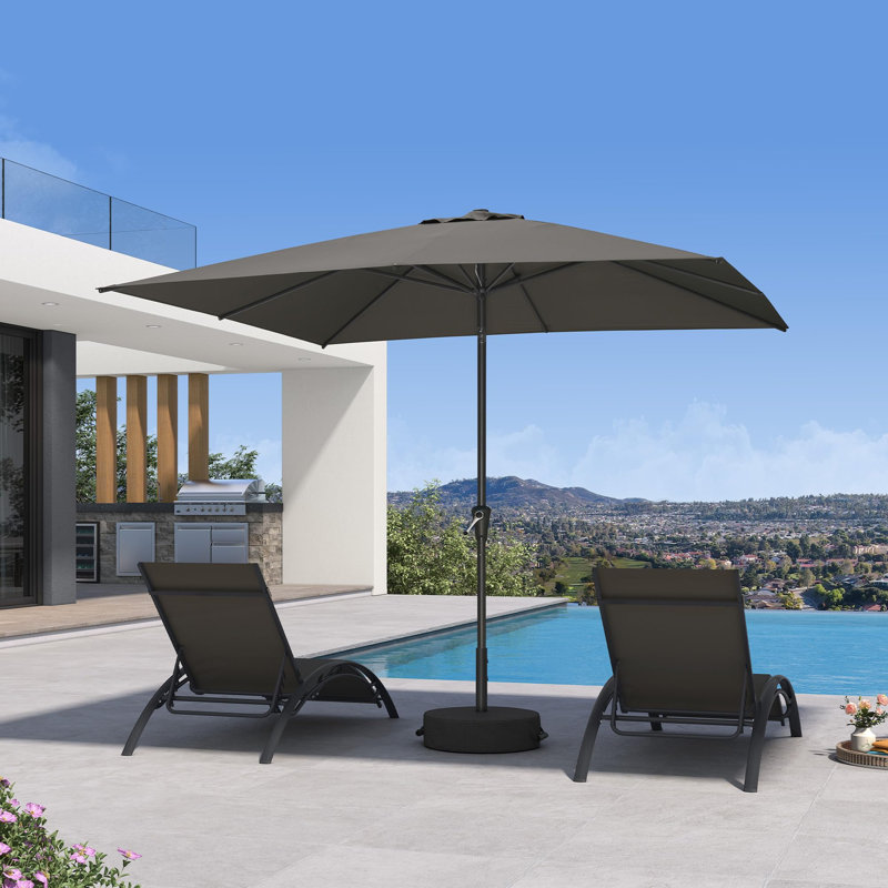 Parasol de table rectangulaire 6,5 'x 10', Gris