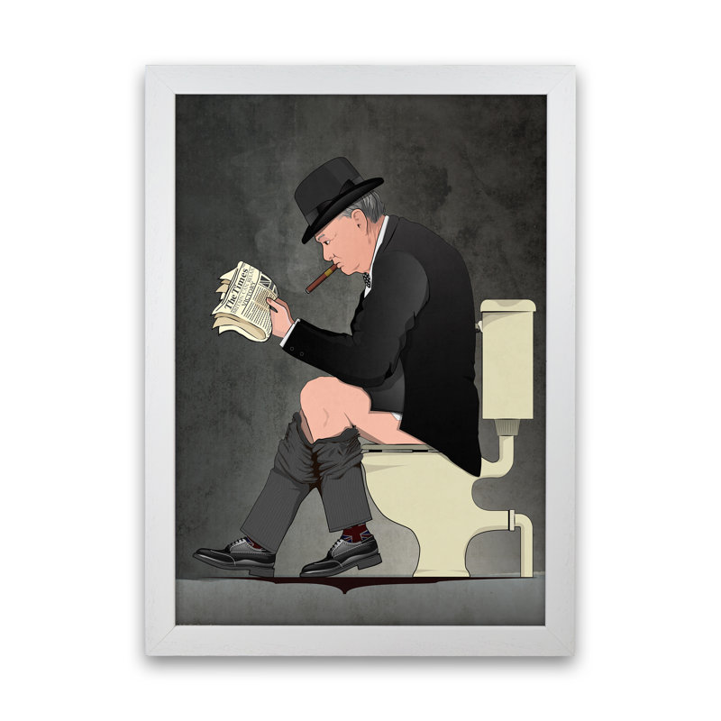 Churchill - Print, 42cm H x 30cm W x 3cm D, White Framed