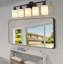 Luminaire de salle de bain moderne 5 lumières avec abat-jour en verre givré blanc laiteux noir mat-129900043-129900044-129900046