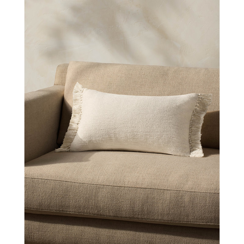 Coussin Magnolia Home par Joanna Gaines x Loloi Jett, Housse de coussin seulement - sans coussin, Ivoire