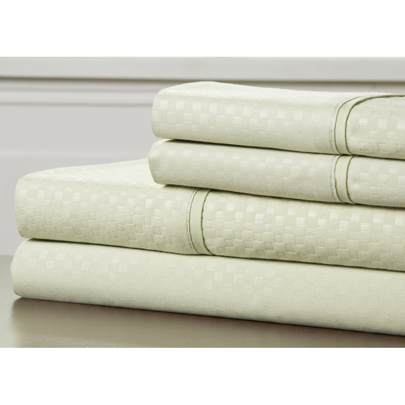 Ensemble de draps 4 pièces, Ensemble de draps pour lit simple + 1 drap-housse , Sauge