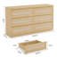 Commode double en rotin pour chambre à coucher, commode double 6 tiroirs avec ensemble anti-basculement-1260786091