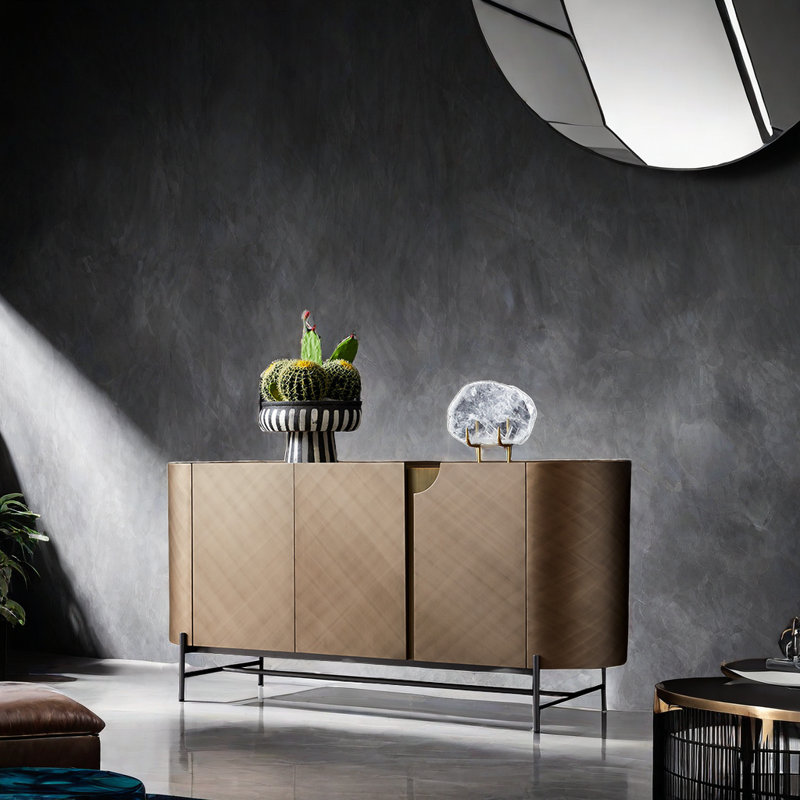 Buffet décoratif simple en acier inoxydable