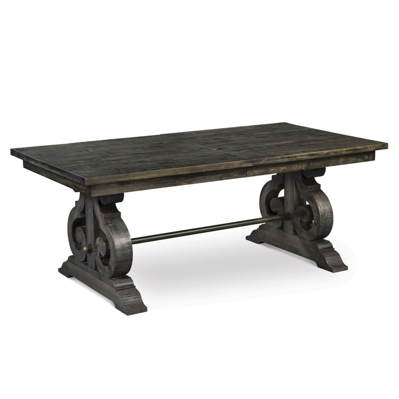 Extendable Rectangular Dining Table With 4 Upholstered Side Chairs And Buffet, 6 Pieces: Table, Buffet, 4 Chairs