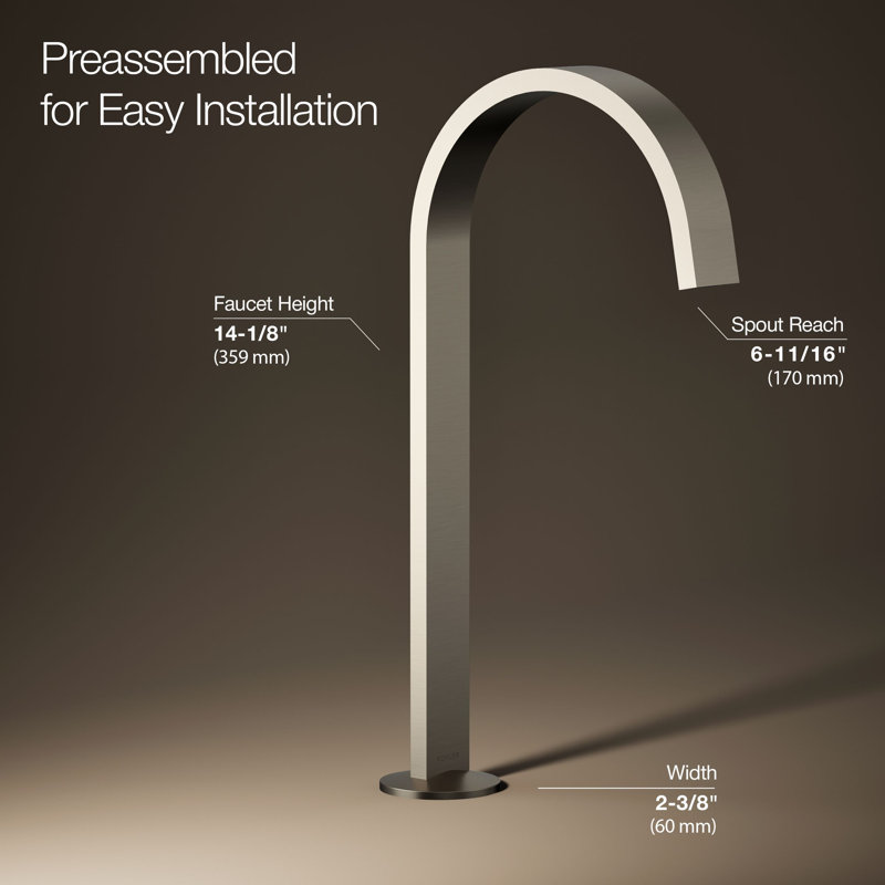 Components Bathroom Sink Spout With Ribbon Design, Vibrant Brushed Nickel