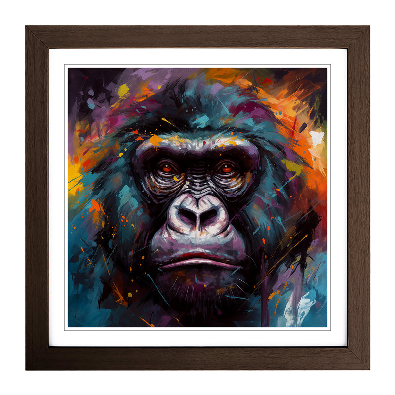 Gorilla Abstract No.2 - Framed Print, Walnut