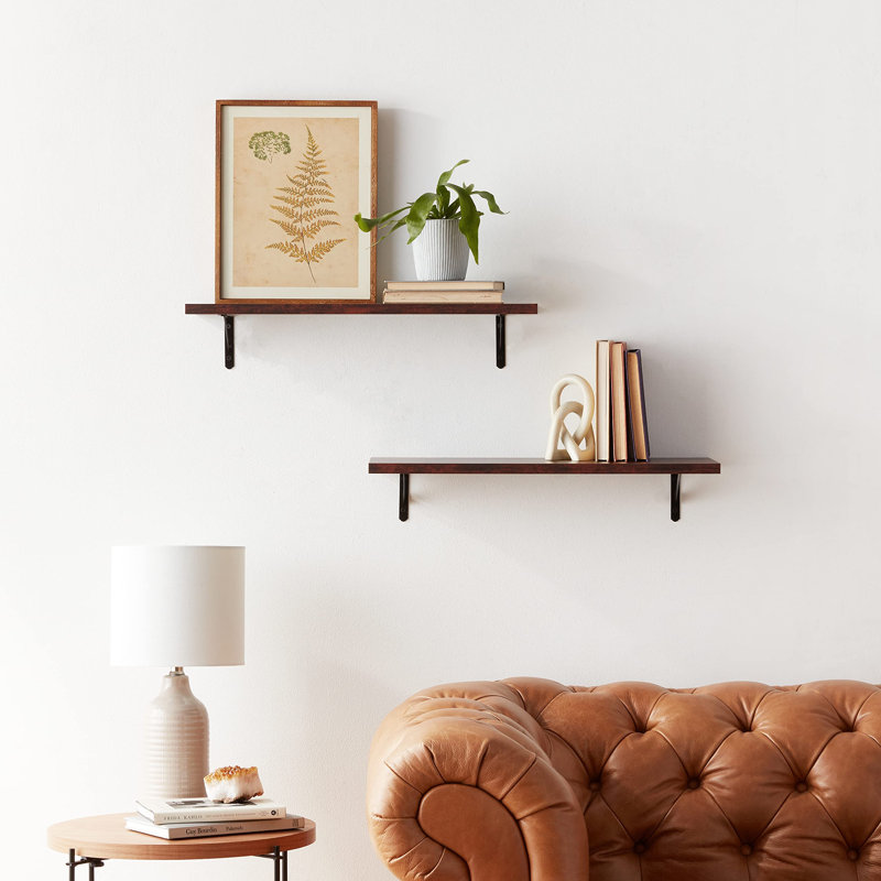 Satsuma 2 Piece Floating Shelf, Cherry Walnut