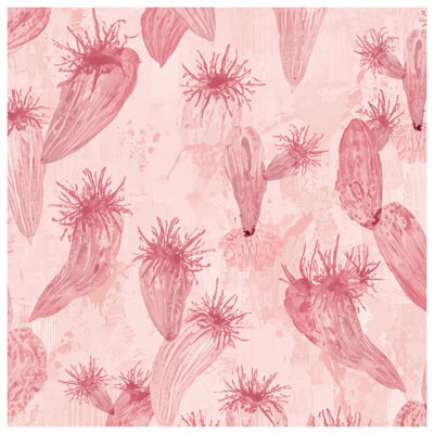 Pink Cactus Illustration Bedding Cactus Bedspread Floral