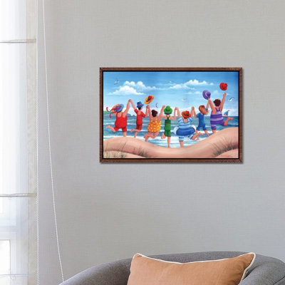 Beach Party Rainbow Scene by Peter Adderley - Wrapped Canvas Print