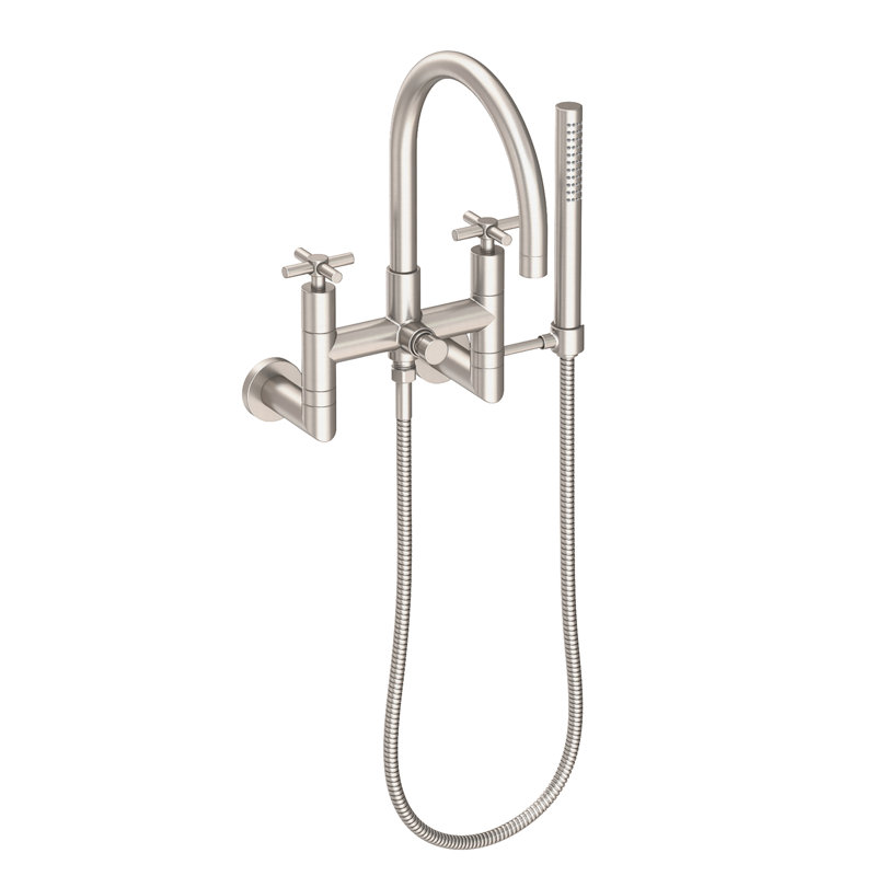 Exposed Tub & Hand Shower Set - Wall Mount, Satin Nickel
