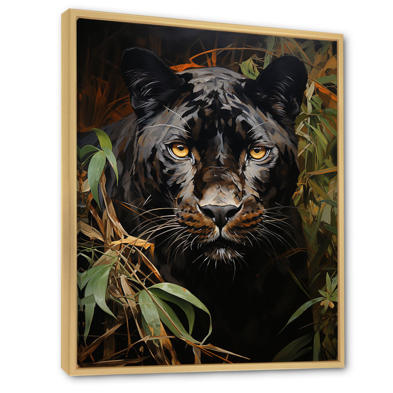 «Green Panther», impression impressionniste sur toile, H 32 po x l 16 po x P 1 po, Cadre naturel flottant
