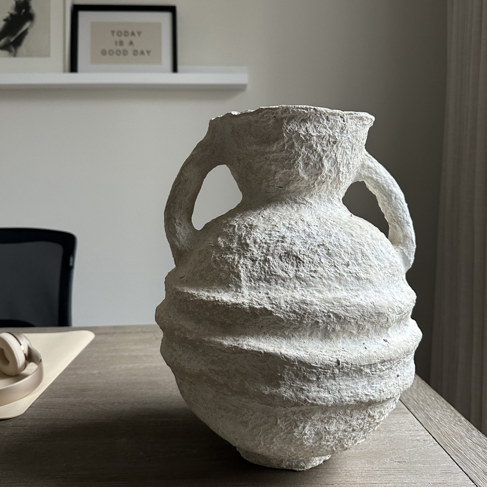 Handmade Table Vase, Beige
