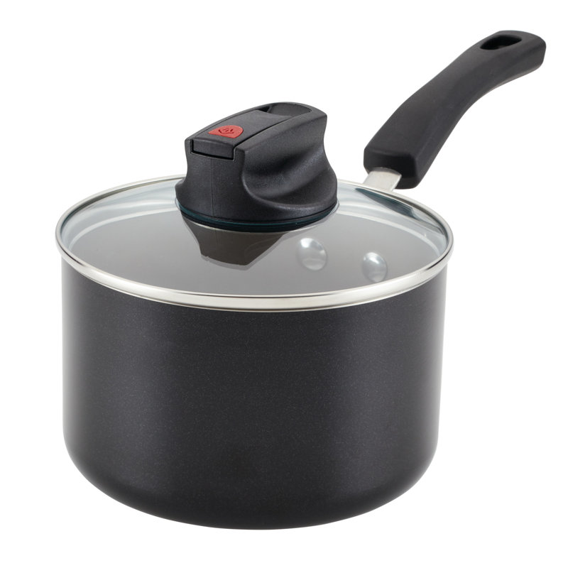 Farberware Smart Control Nonstick Sauce Pan with Lid, 2 Quart, Black