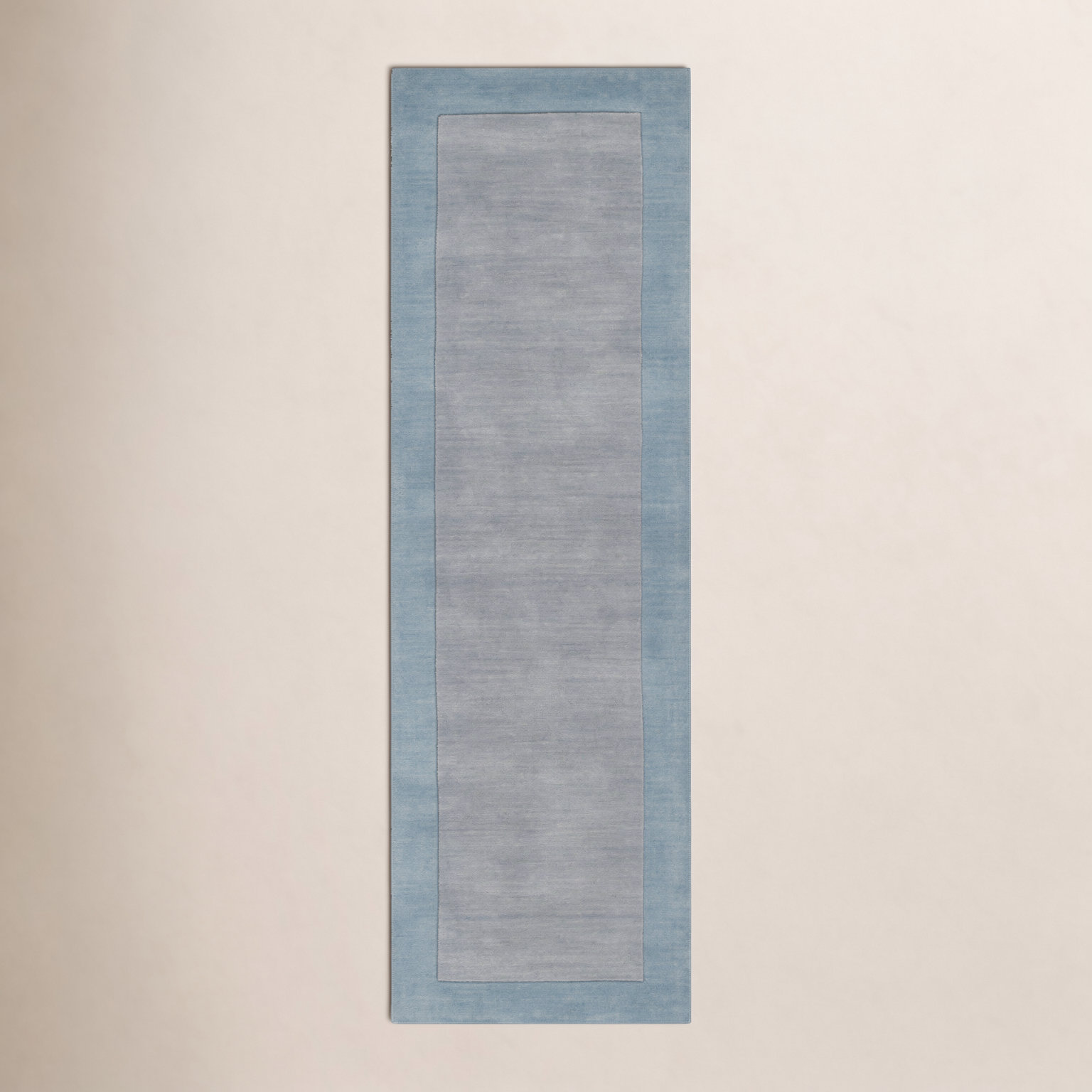 Dolma Gray Aqua Hand-Loomed Wool Rug, Runner 2'6" x 8'