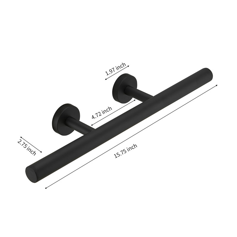 Barre d'appui 12 po, Noir mat