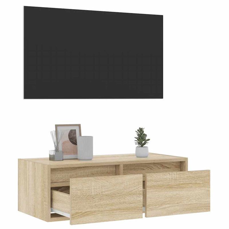 Exuma TV Stand, 25cm H x 75cm L x 35.5cm W, Sonoma Oak