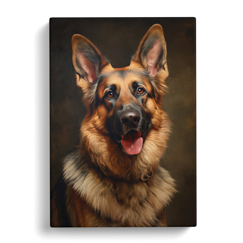 German Shepherd Symbolism - Wrapped Canvas, 60cm H x 40cm W x 3cm D