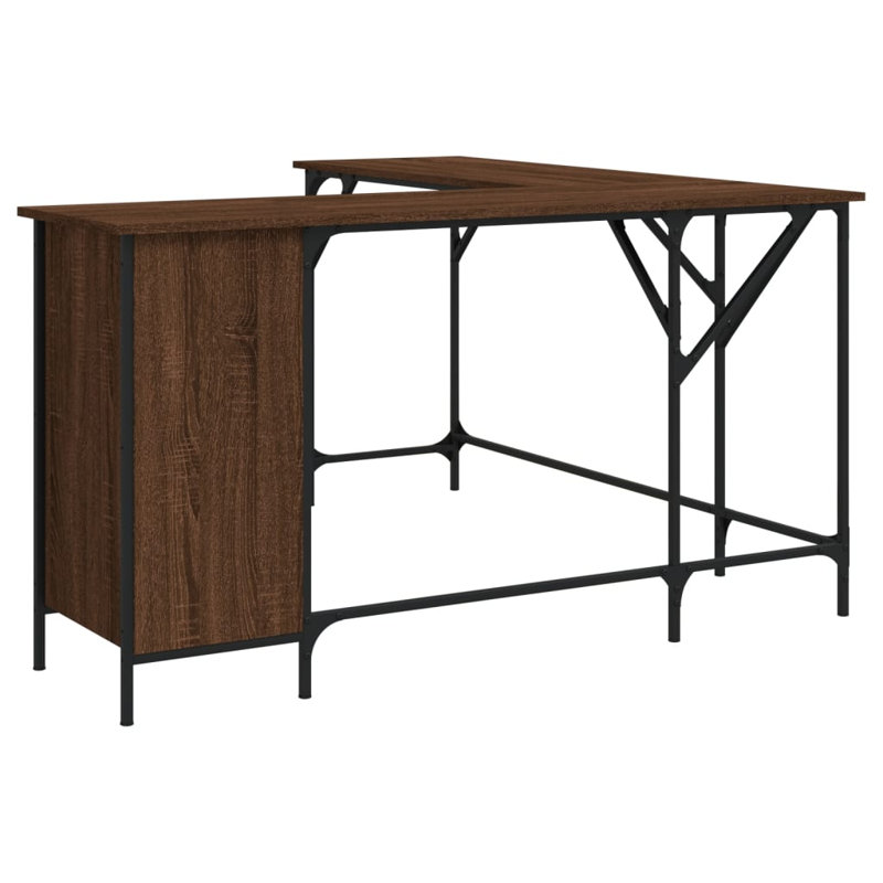 Desk 141x141x75 cm Engineered Wood, Brown Oak