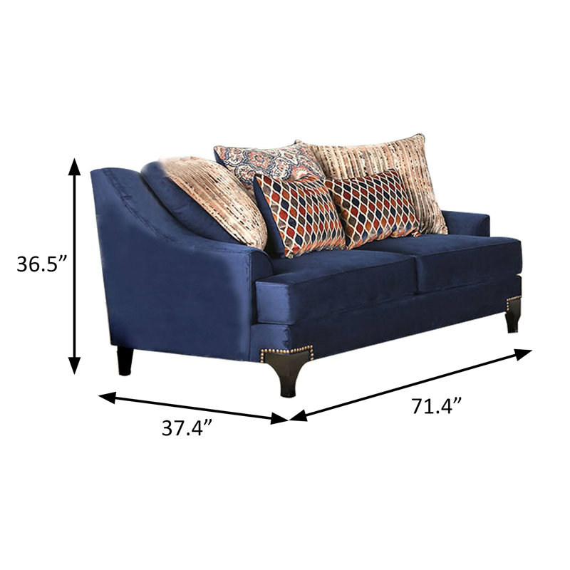 Causeuse transitionnelle l 71,4 po, bleu marine, Marine
