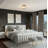 Modern 1 Light Brass Square Flush Mount
