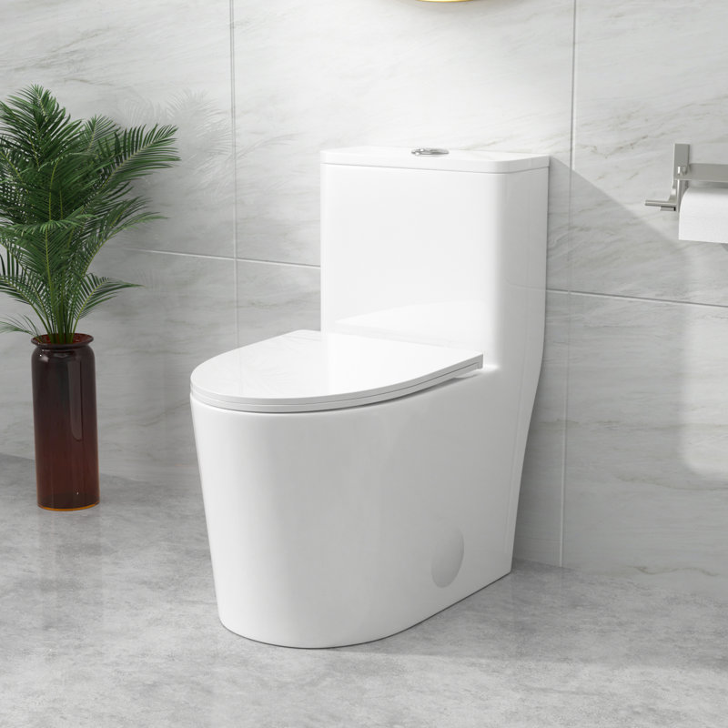 Dual-Flush Elongated Toilet One-Piece Toilet with Comfort Height (Soft Close Seat Included)