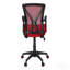 Chaise de bureau, hauteur réglable, pivotante, ergonomique, accoudoirs, bureau d'ordinateur, travail, filet rouge, métal noir, contemporain, moderne