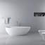 Baignoire de trempage autoportante à surface solide de 66,9 pouces pour salle de bain