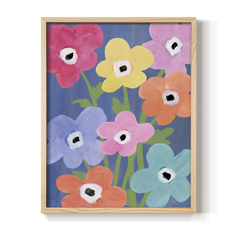 «Flower Market Color II», reproduction encadrée - bois massif, Naturel, H 21 po x l 17 po