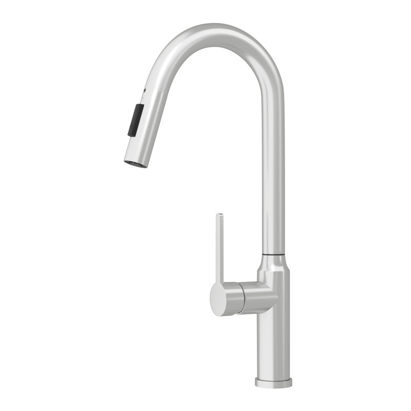 CUPC Certified Pull-Down Kitchen Faucet (Brushed Nickel Finish) - Durable Brass/Stainless Steel Spout | Gift Idea