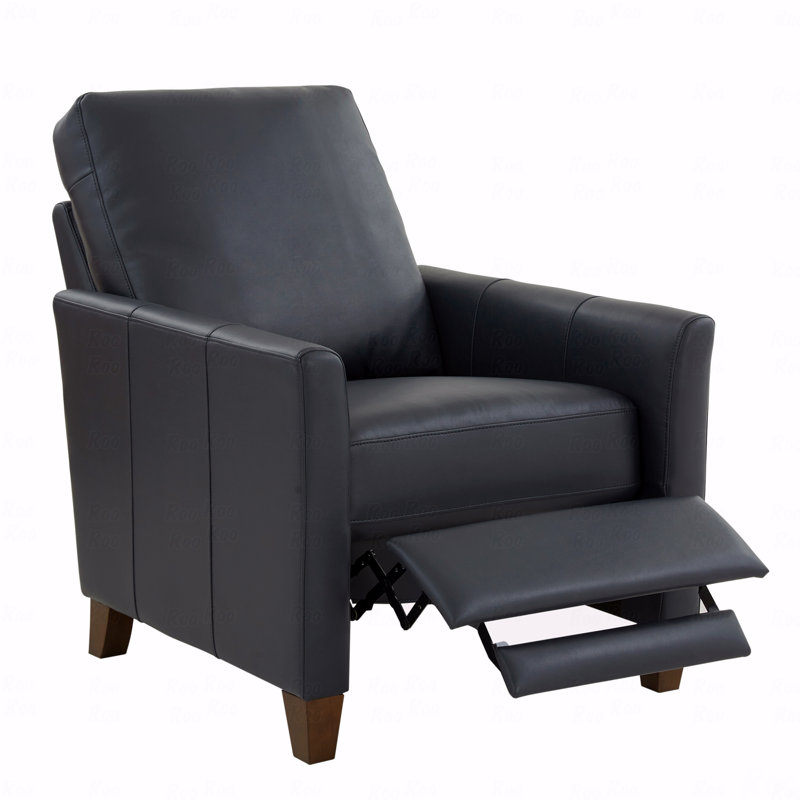 Midnight Blue Faux Leather Modern With Recliner Function, Blue