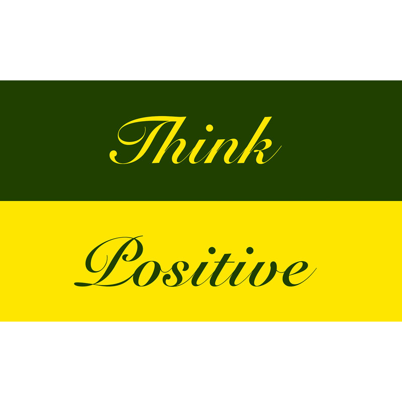 Paillasson d’intérieur antidérapant Think positive, l 36 po x L 60 po, Rouge