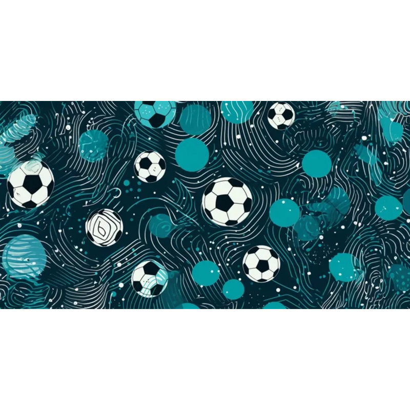 Soccer Ball Abstract Pattern Wallpaper Mural, 96" L x 108" W