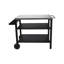 Chariot de barbecue extérieur à 3 roulettes avec plateau en acier inoxydable et tablette latérale, table de préparation barbecue mobile pour la cour arrière, conception de conception noire, cuisson de rangement améliorée, stabilité de mouvement en douceur,