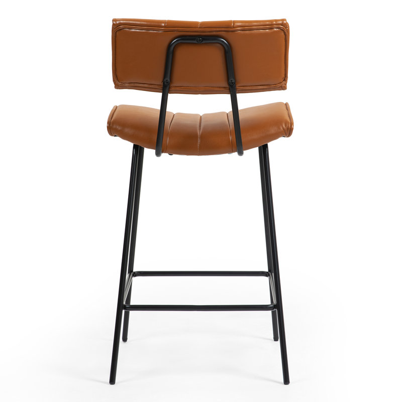 Set of 2 Palgrave Bar Stools with Black Metal Legs