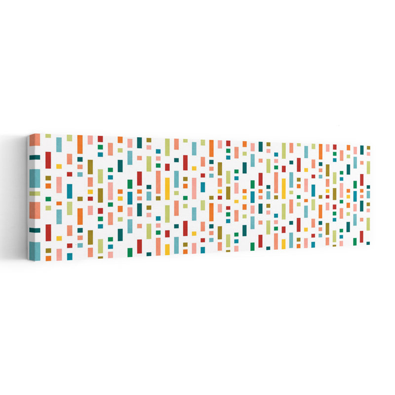 Motif géométrique coloré abstrait, art mural contemporain coloré, H 20 po x l 60 po