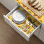 Revêtement pour étagères, revêtement antidérapant non adhésif pour placards, revêtements imperméables pour tiroirs, étagères, commodes, armoires de salle de bain, motif circulaire jaune, 45,7 cm (l) x 243,8 cm (l)-1839024938