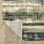 Tapis abstrait rayé beige / bleu Rayan-870735469