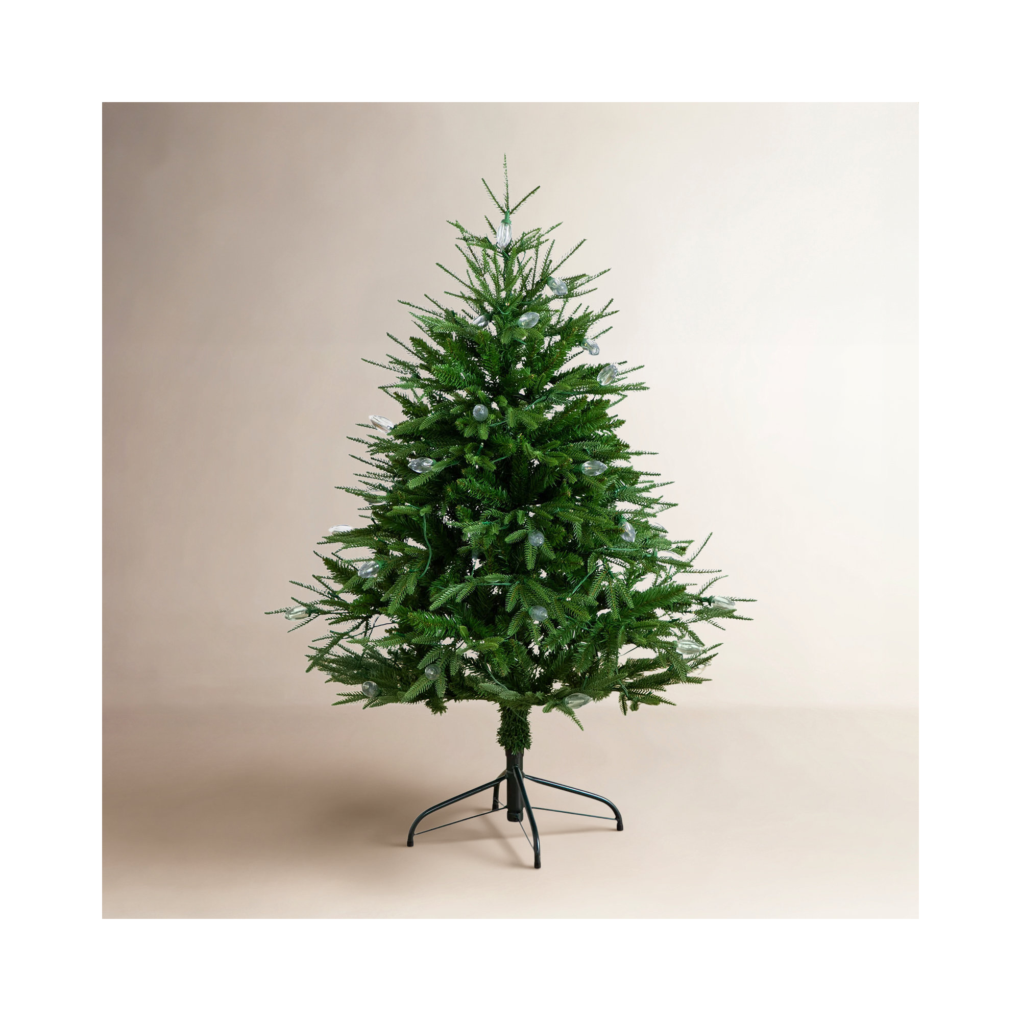 7Ft. Pre-Lit Artificial Luxembourg Pine Christmas Tree With 340 Multicolored Traditional Bulb LED Lights