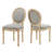 20" H Mid Century Modern Upholstered Linen Side Chair  King Louis Back Solid Wood Dining  Chairs-205656327