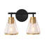 Luminaire de salle de bain moderne à 4 lumières or noir - intensité variable avec abat-jour en verre conique-160851058-160851059-160851057