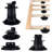 12Pack Adjustable Deck Support Pedestal Deck Foundation Base Support for Floating Deck Platform Deck Floor Height Adjustment Raising from 1-3/16"" to 2-3/8"", Black