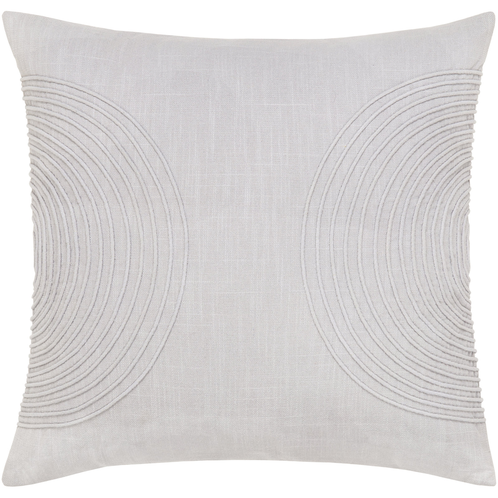 Rida Embroidered Cotton Throw Pillow, Polyester/Polyfill, 22" x 22", Gray