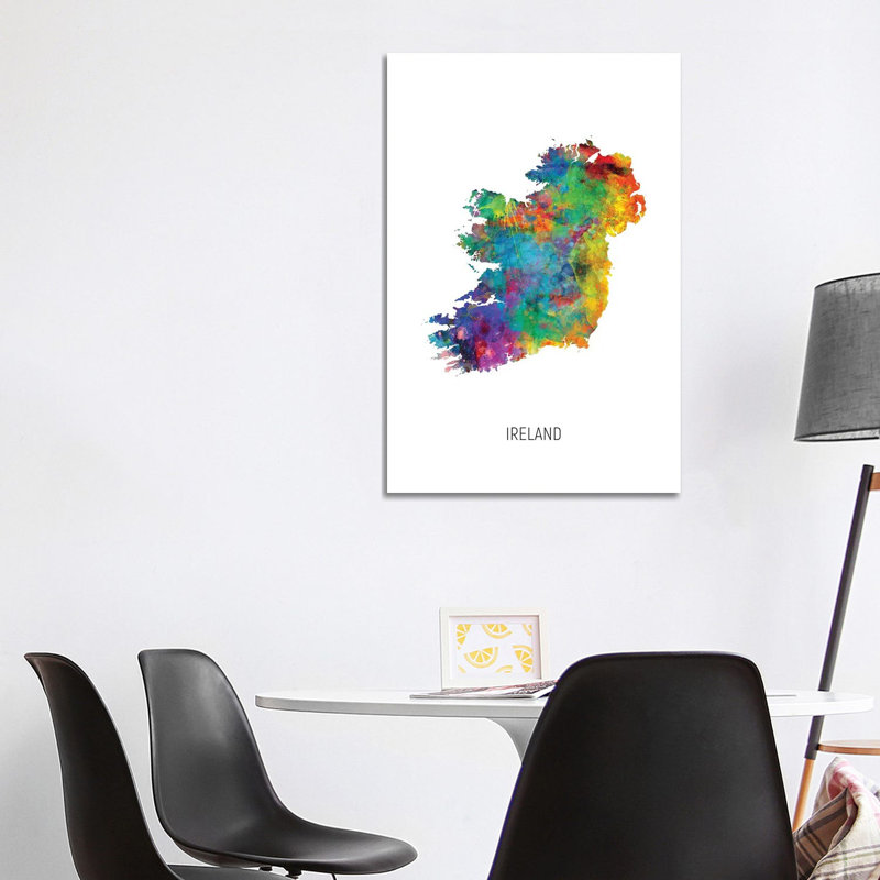 Ireland Map by Michael Tompsett - Wrapped Canvas Gallery-Wrapped Canvas Giclée, 101.6 cm H x 66.04 cm W x 3.175 cm D