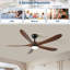 Ventilateur de plafond 5 pièces en bois massif-2005793141